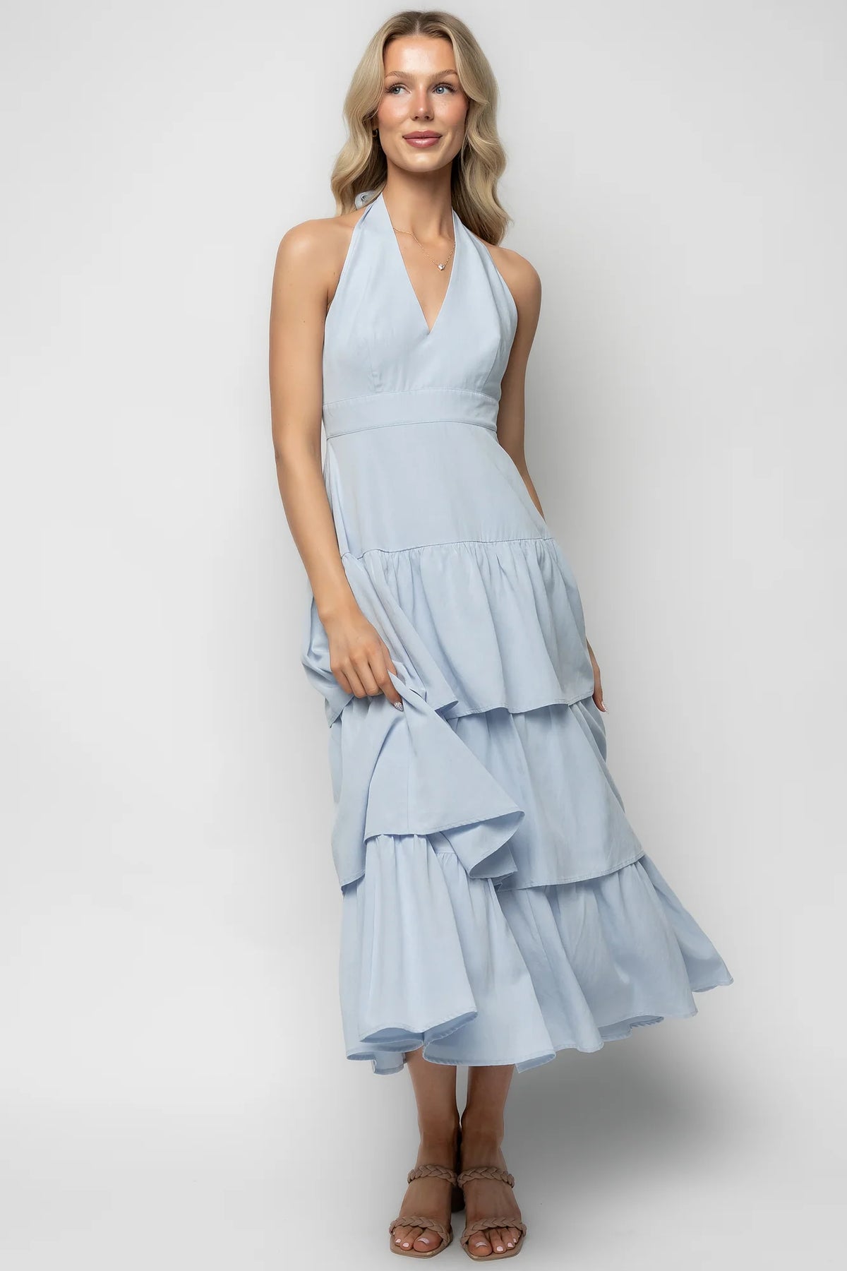 Savannah Tiered Maxi Dress | Light Blue Main image