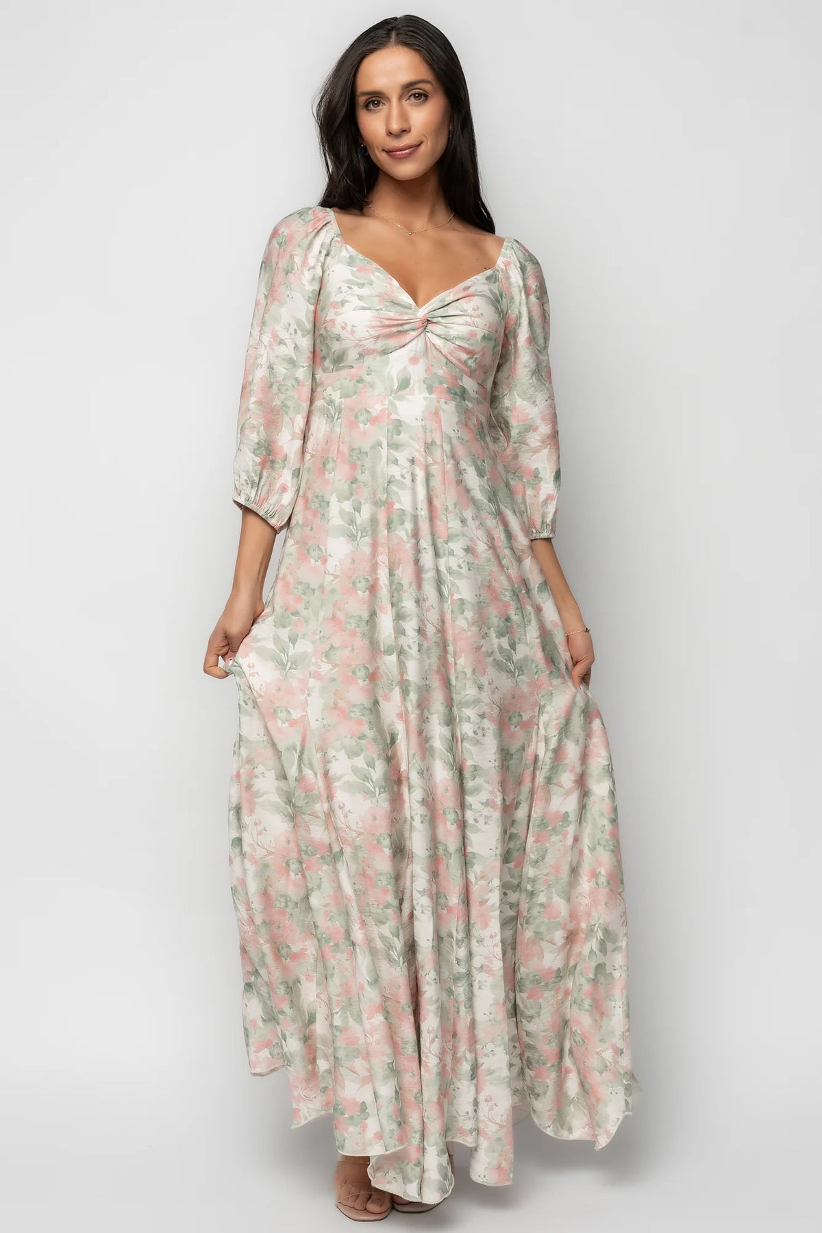 Esther Maxi Dress | Sage + Blush Floral Main image
