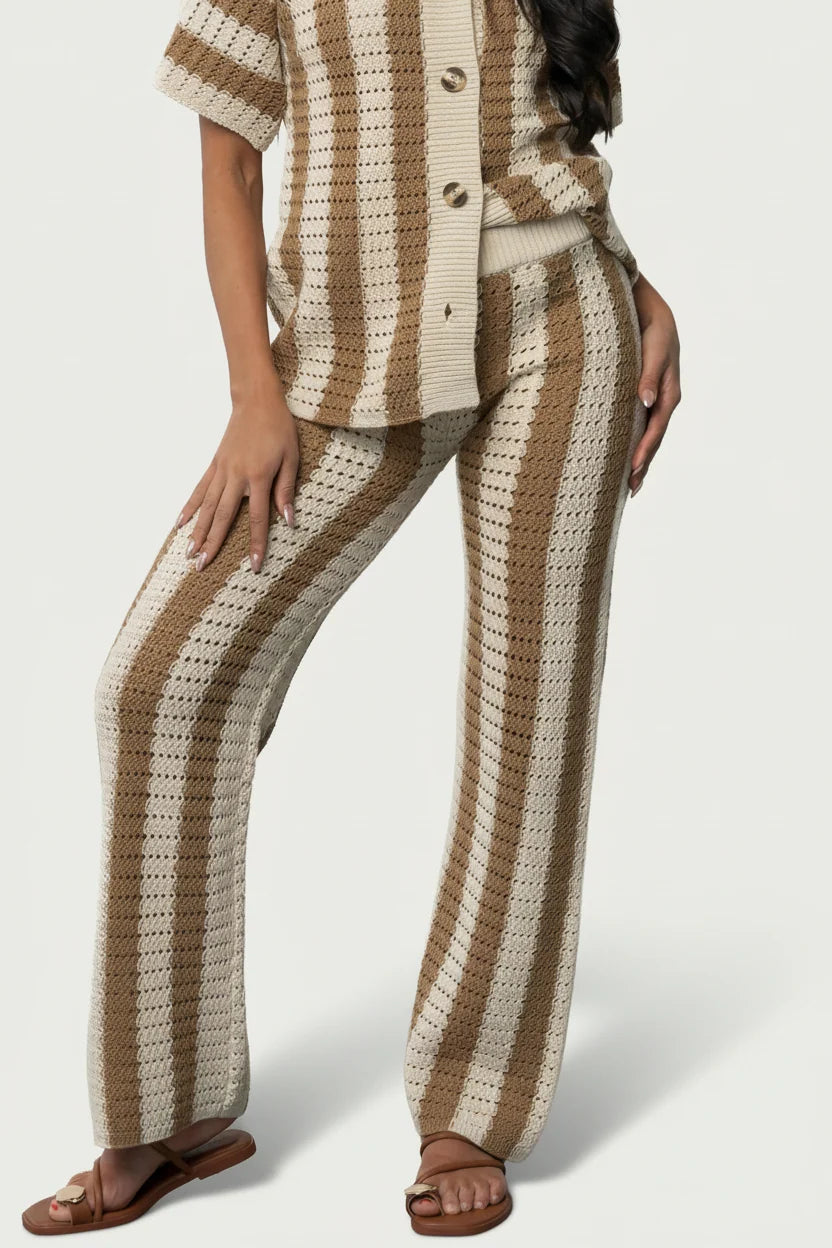 Canaria Knit Set | Camel + Beige