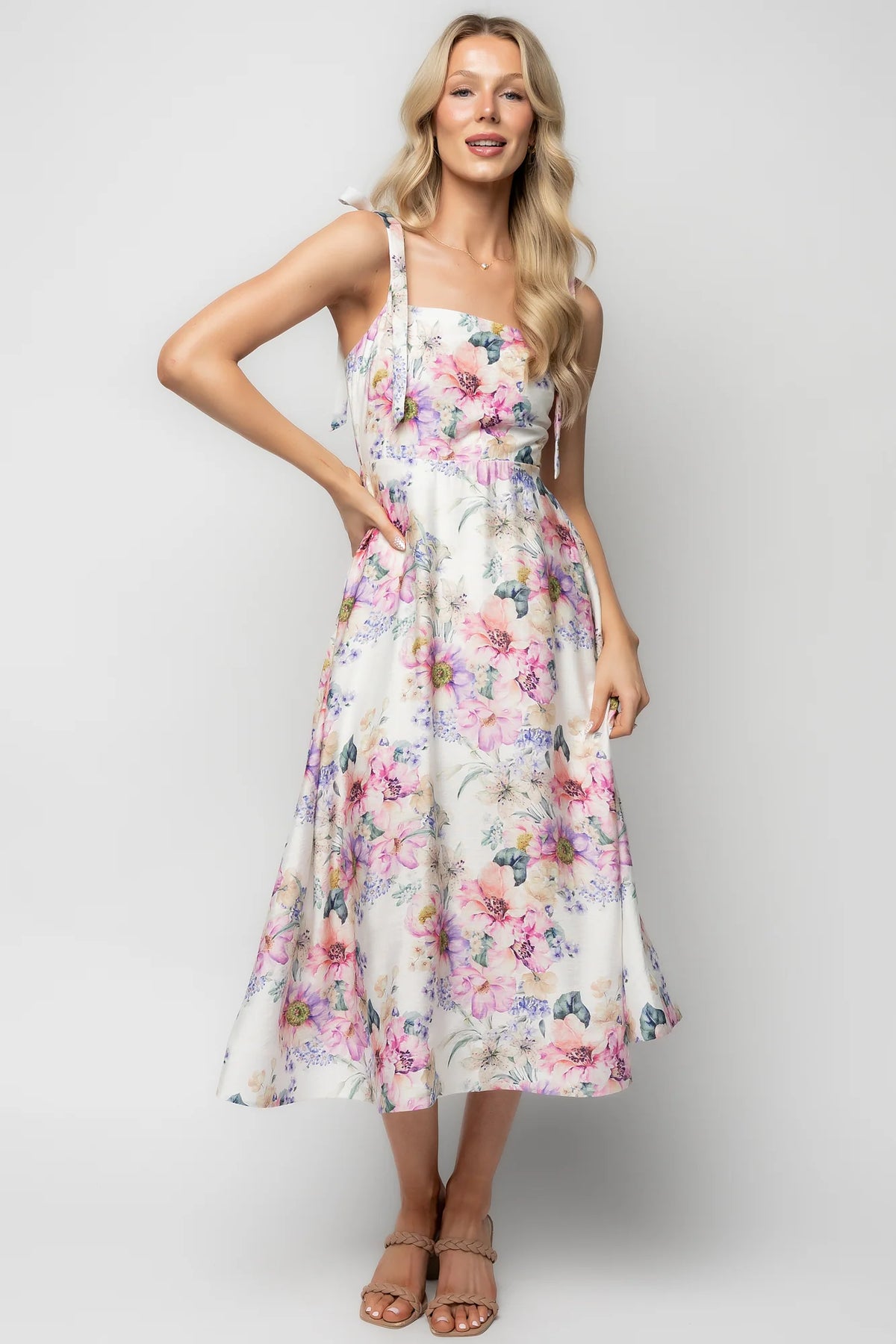 Opaline Midi Dress | Purple + Blue Floral Main image