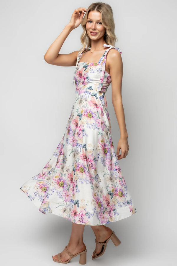 Opaline Midi Dress | Purple + Blue Floral