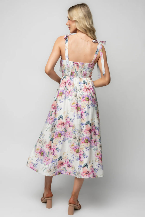 Opaline Midi Dress | Purple + Blue Floral