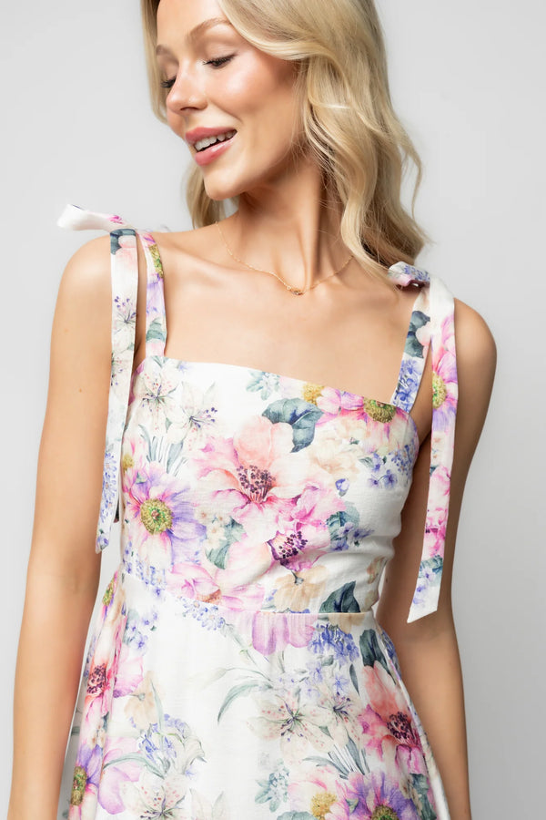 Opaline Midi Dress | Purple + Blue Floral