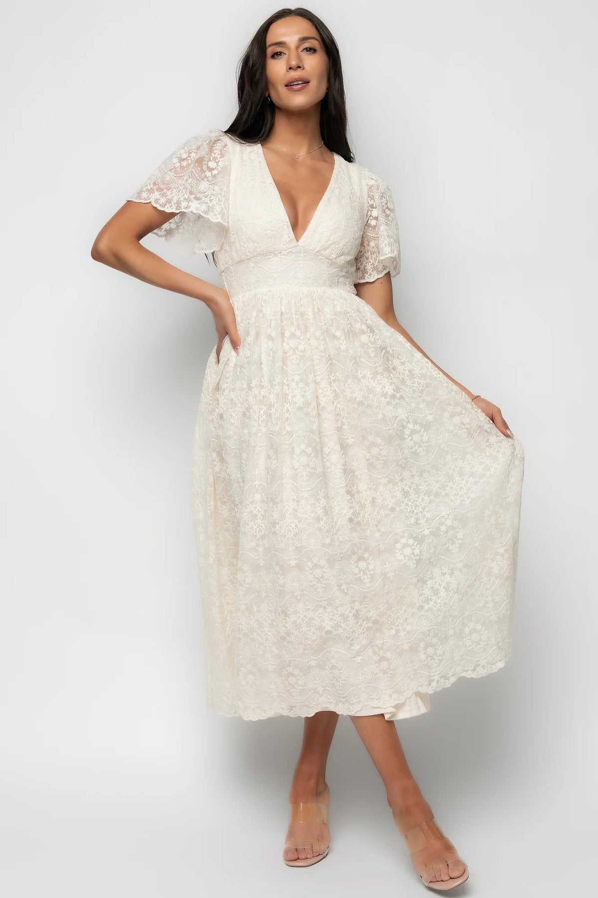 Aphrodite Lace Dress | Vintage Cream Main image