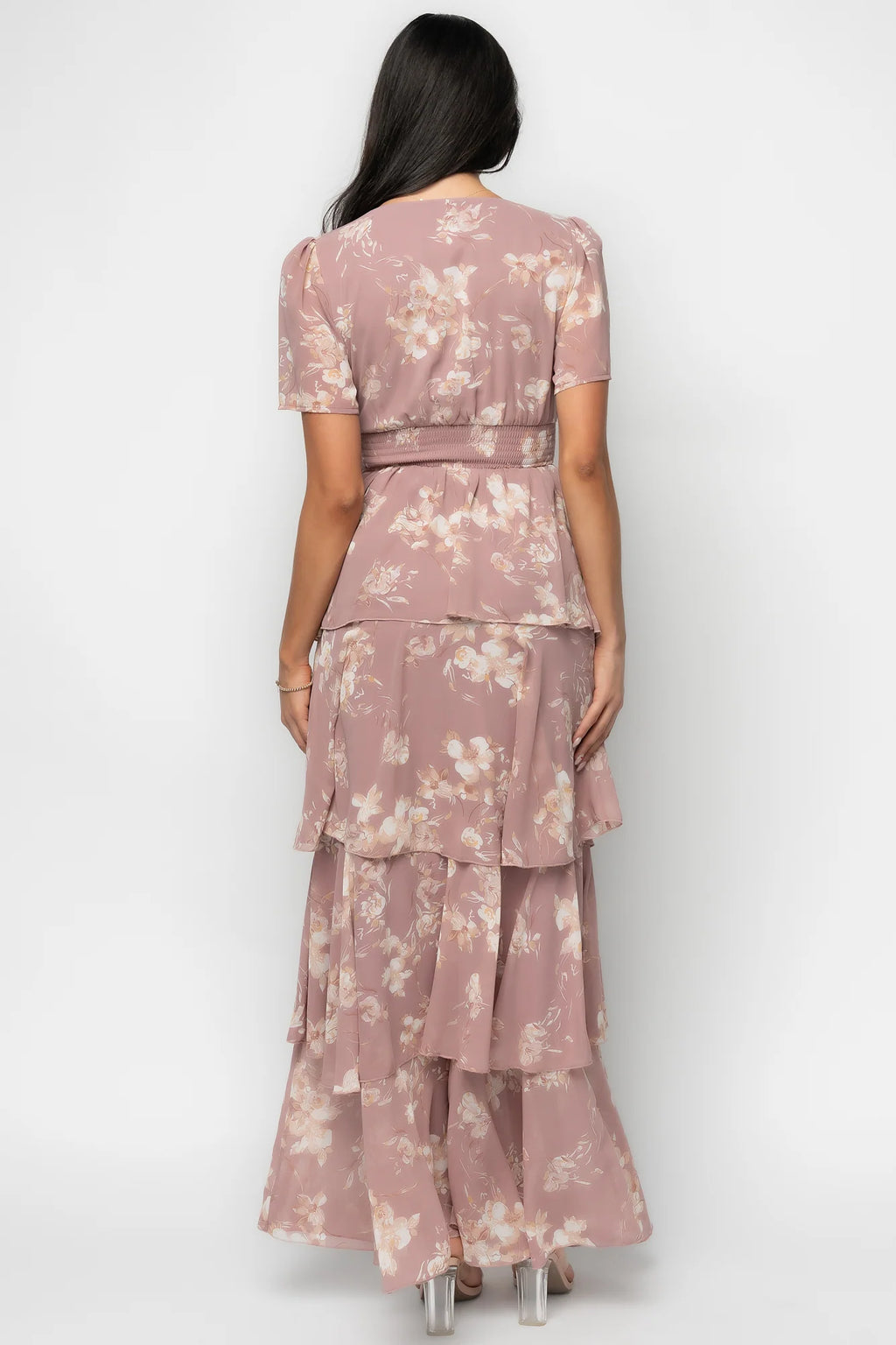 Montaigne Ruffle Maxi Dress | Mauve Floral