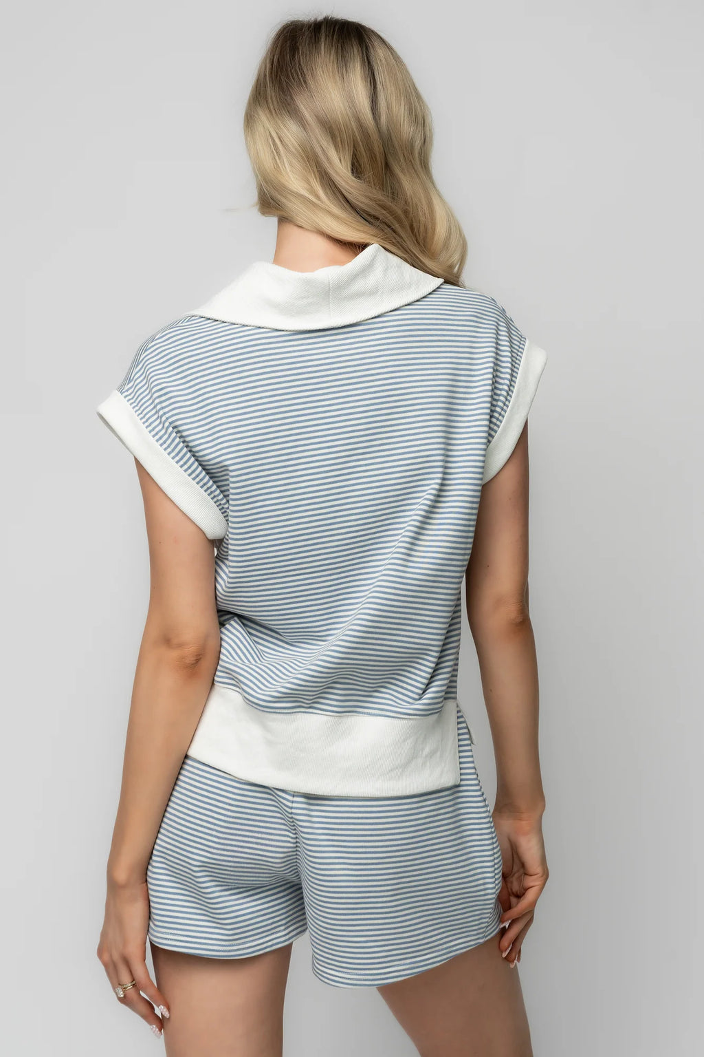 Leah Half Zip Lounge Set | Blue