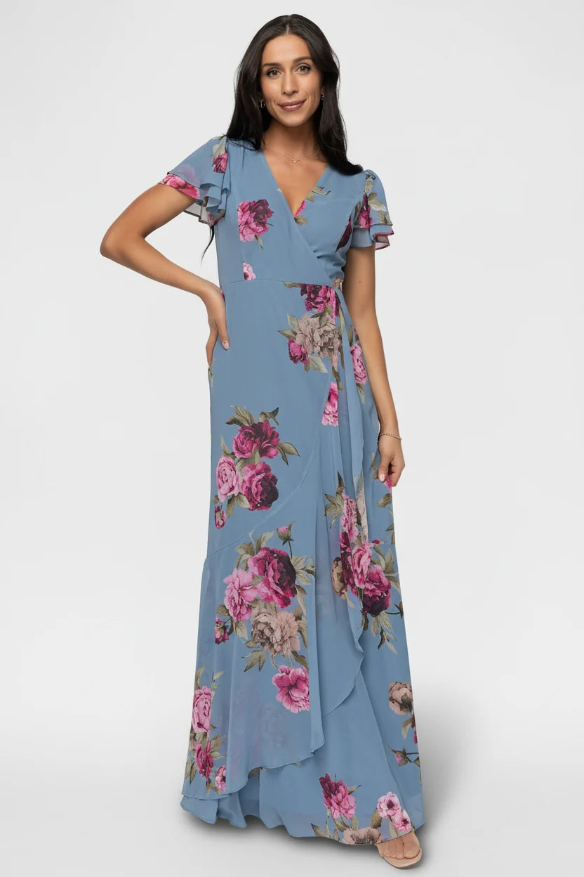 Willa Maxi Dress | Slate Blue Floral Secondary image
