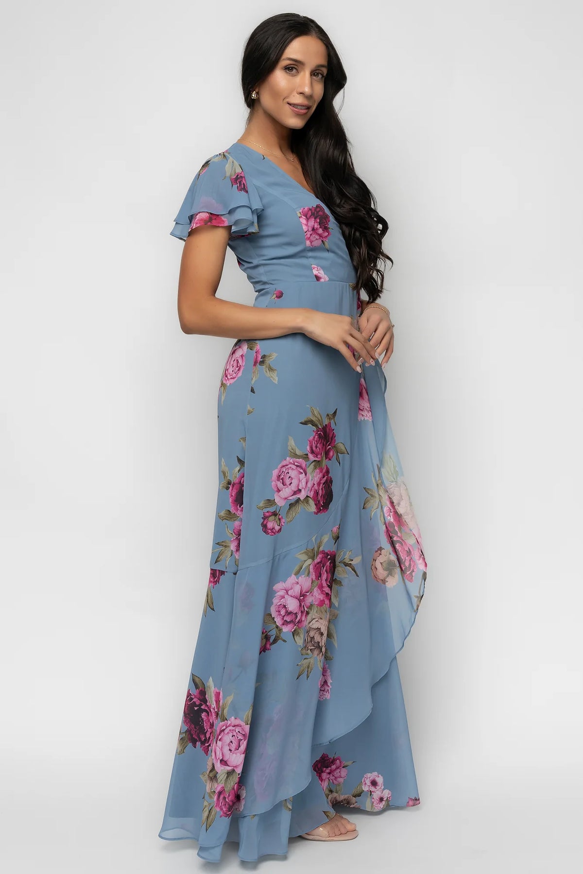 Willa Maxi Dress | Slate Blue Floral