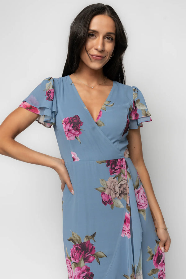 Willa Maxi Dress | Slate Blue Floral