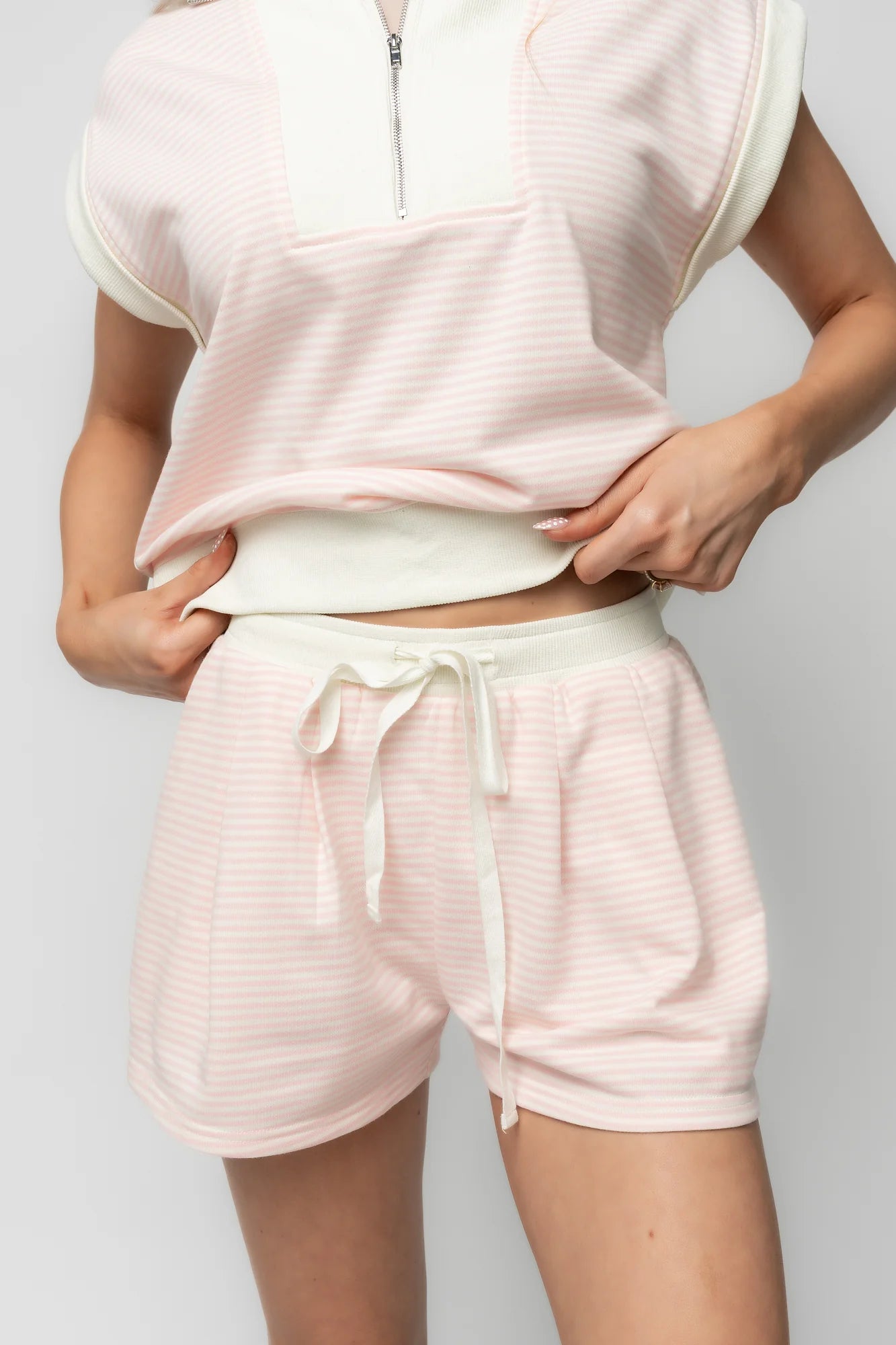 Leah Half Zip Lounge Set | Pink Secondary image