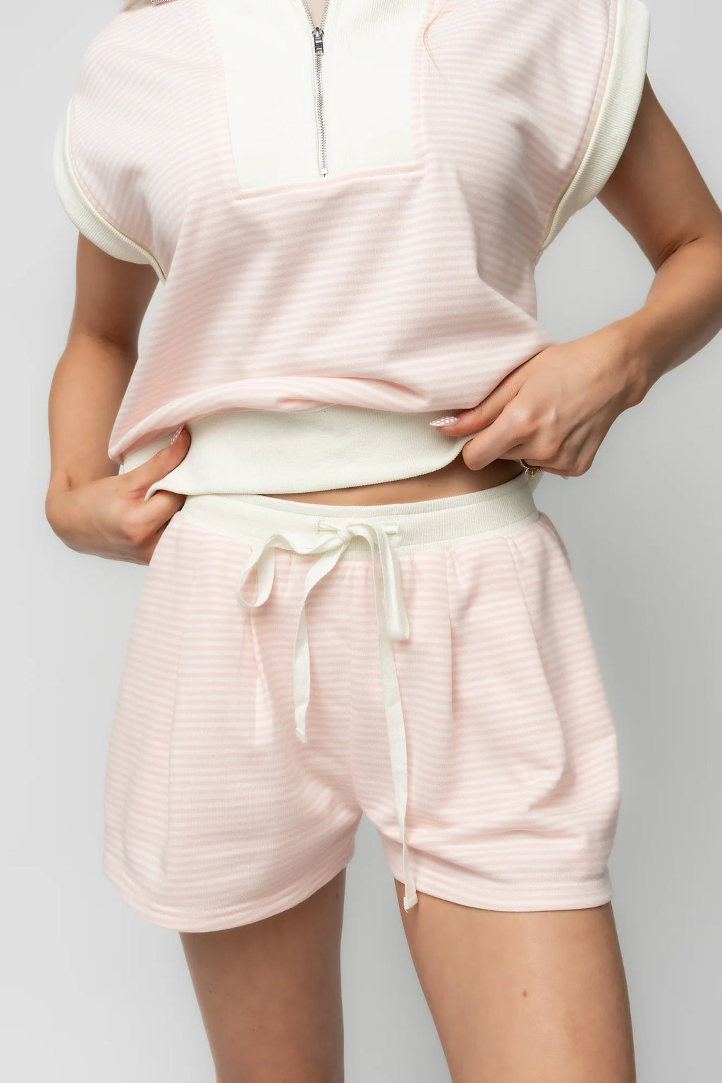 Leah Half Zip Lounge Set | Pink