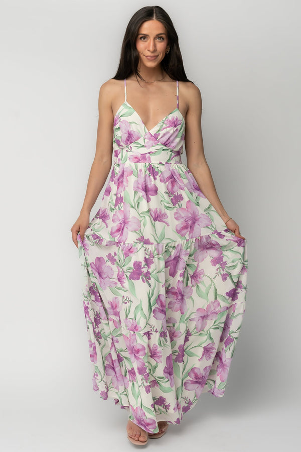 Lina Maxi Dress | Purple + White Floral
