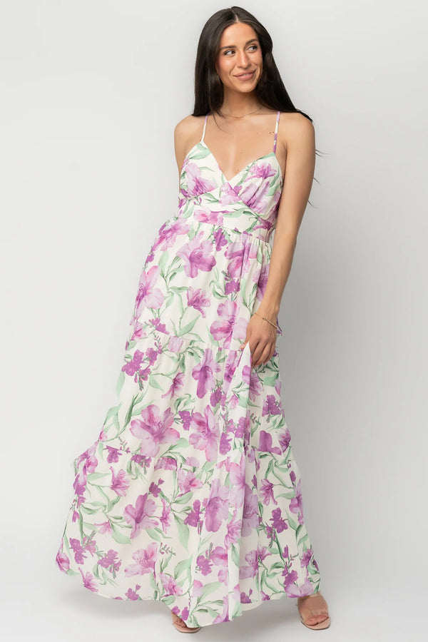 Lina Maxi Dress | Purple + White Floral