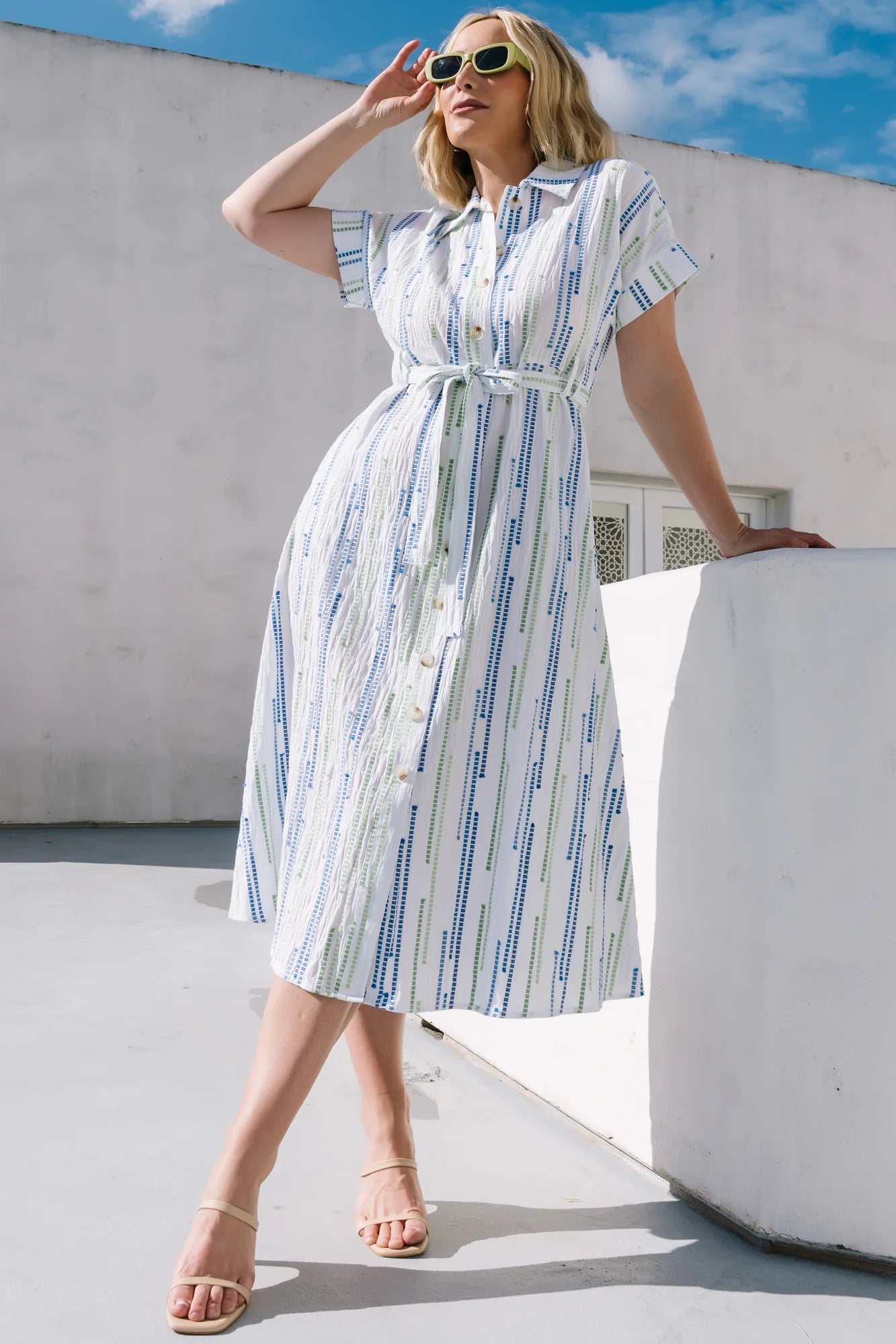 Jimena Midi Dress | Blue + Green Print Secondary image