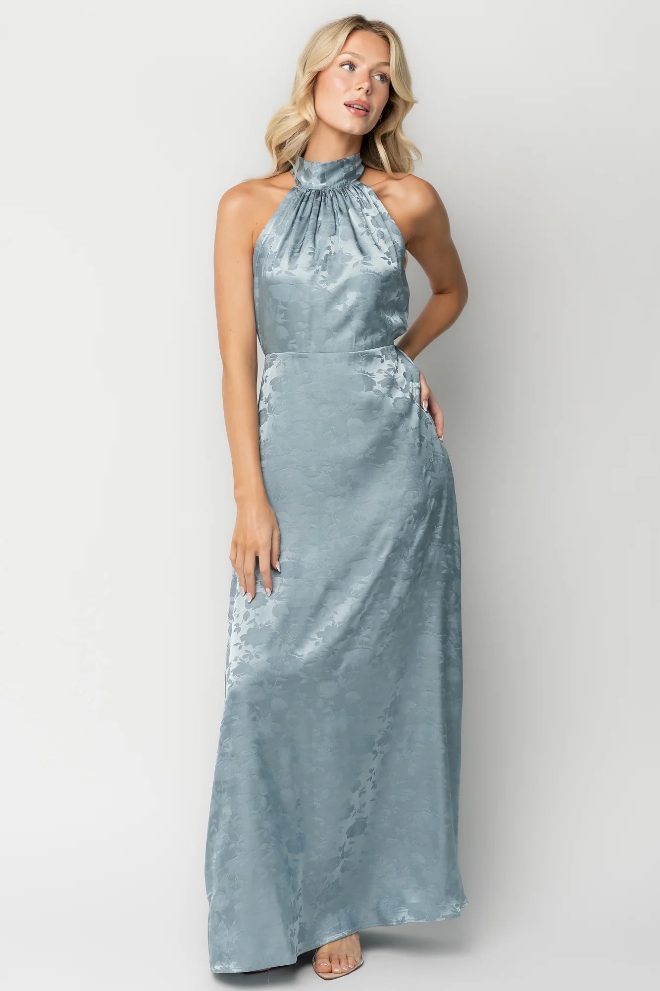 Milan Halter Maxi Dress | Blue Secondary image