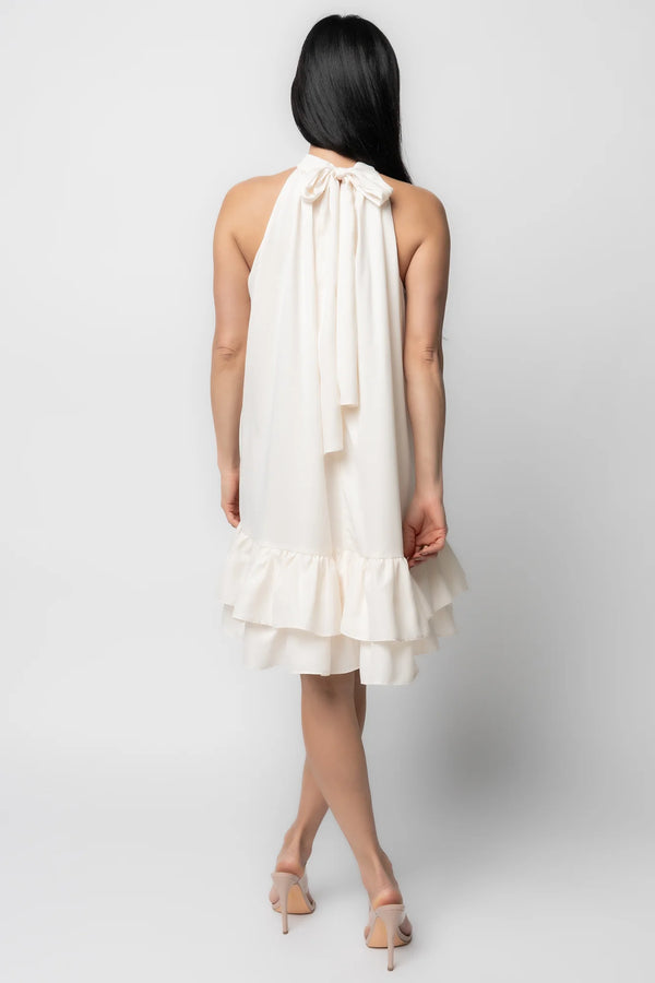 Lulu Ruffle Short Dress | Cream