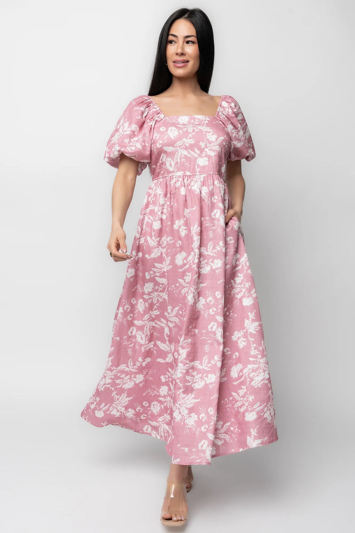 Graceland Maxi Dress | Pink + White Floral Main image