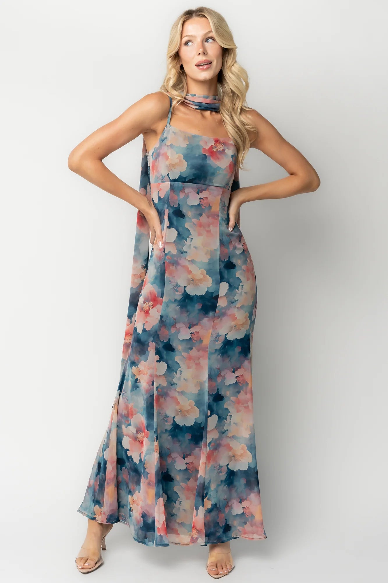 Province Maxi Dress | Blue Multi Secondary image