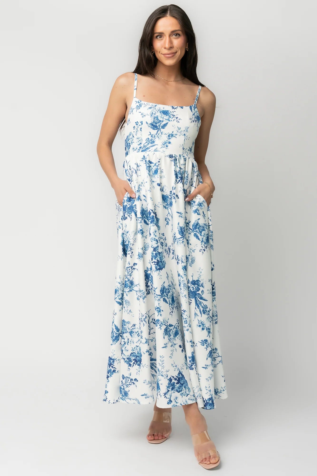 Celia Midi Dress | White + Blue Floral Secondary image