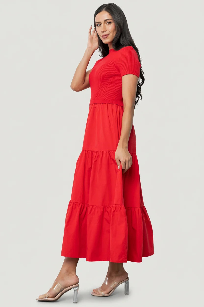 Devotion Tiered Dress | Red