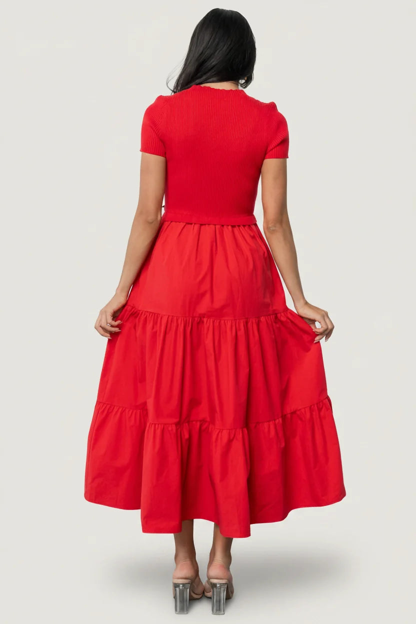 Devotion Tiered Dress | Red