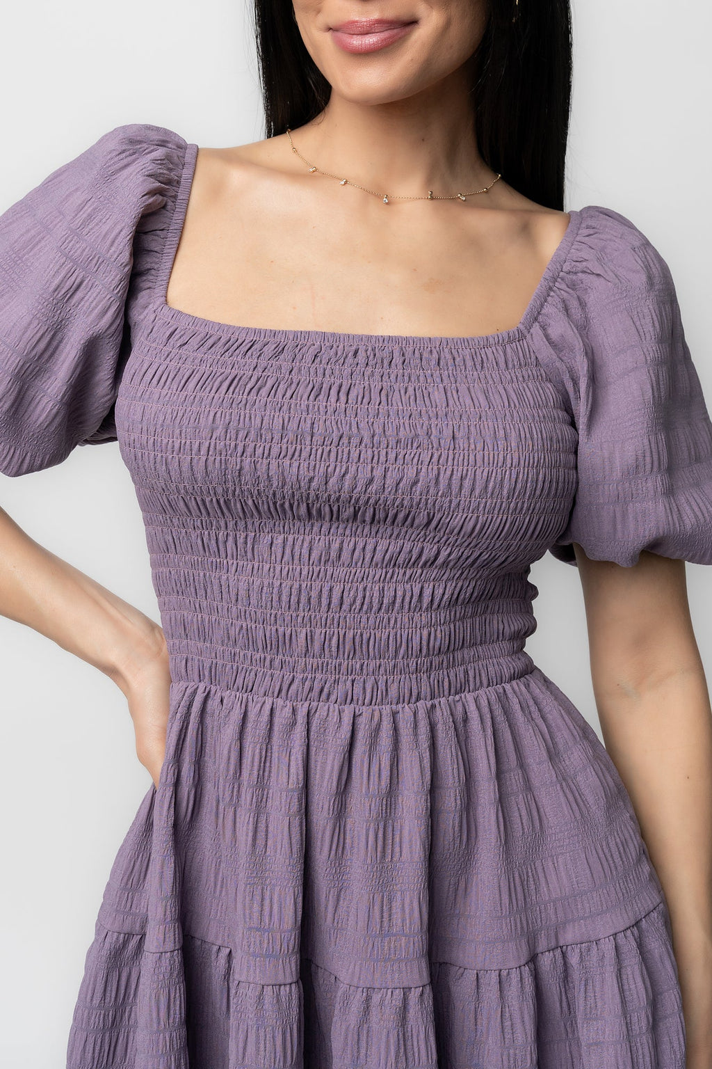 Daze Smocked Dress | Dusty Lavender