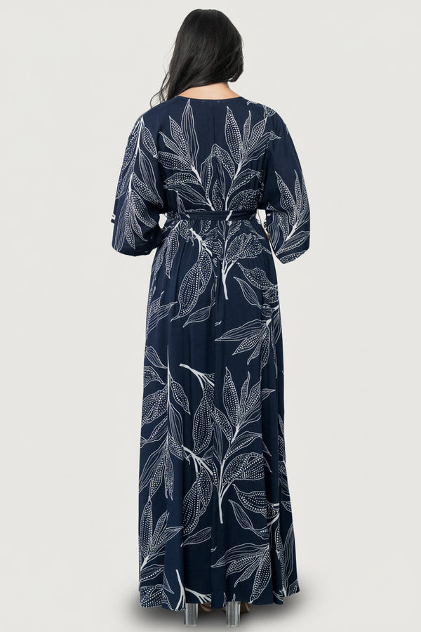 Kalea Maxi Dress | Navy + White