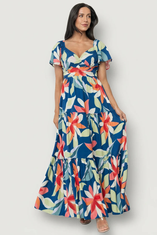 Samira Maxi Dress | Navy Multi Floral