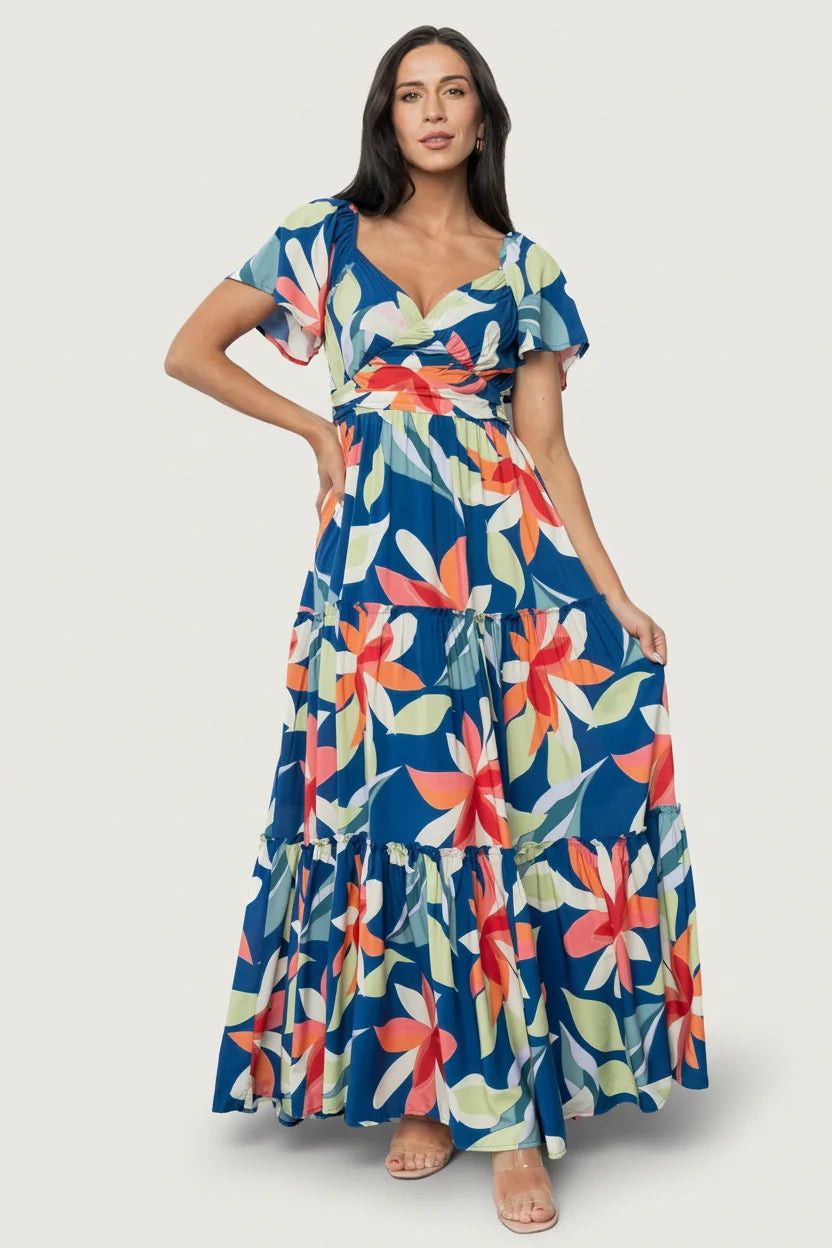 Samira Maxi Dress | Navy Multi Floral Main image