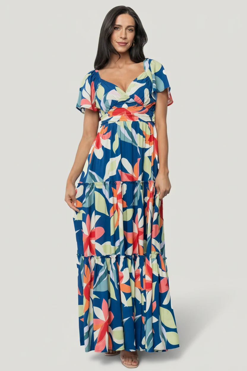 Samira Maxi Dress | Navy Multi Floral