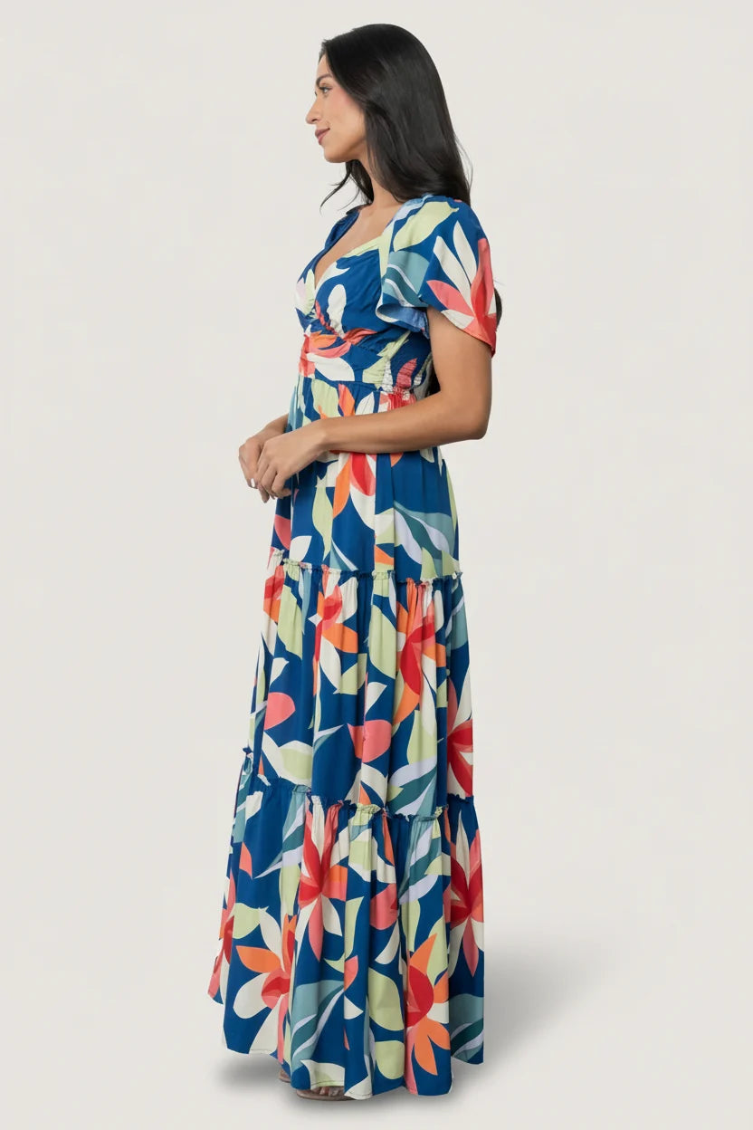 Samira Maxi Dress | Navy Multi Floral
