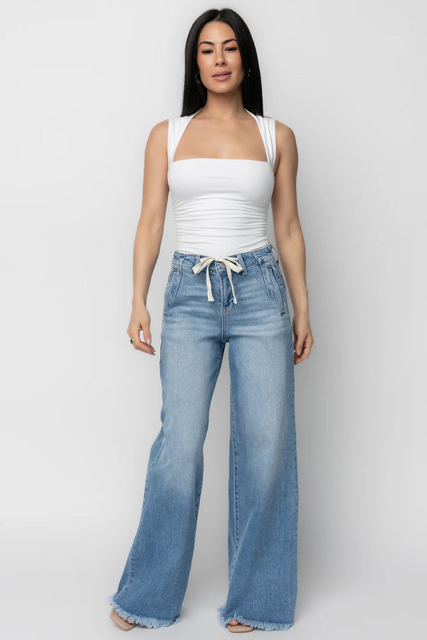 Jardin High Rise Wide Leg Jeans | Mid Wash