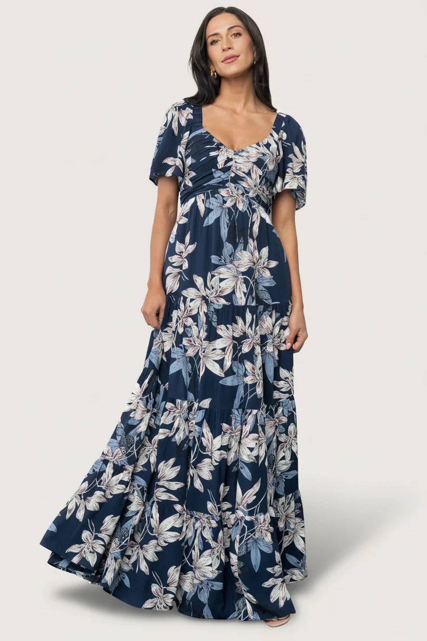 Villa Maxi Dress | Blue Floral Main image