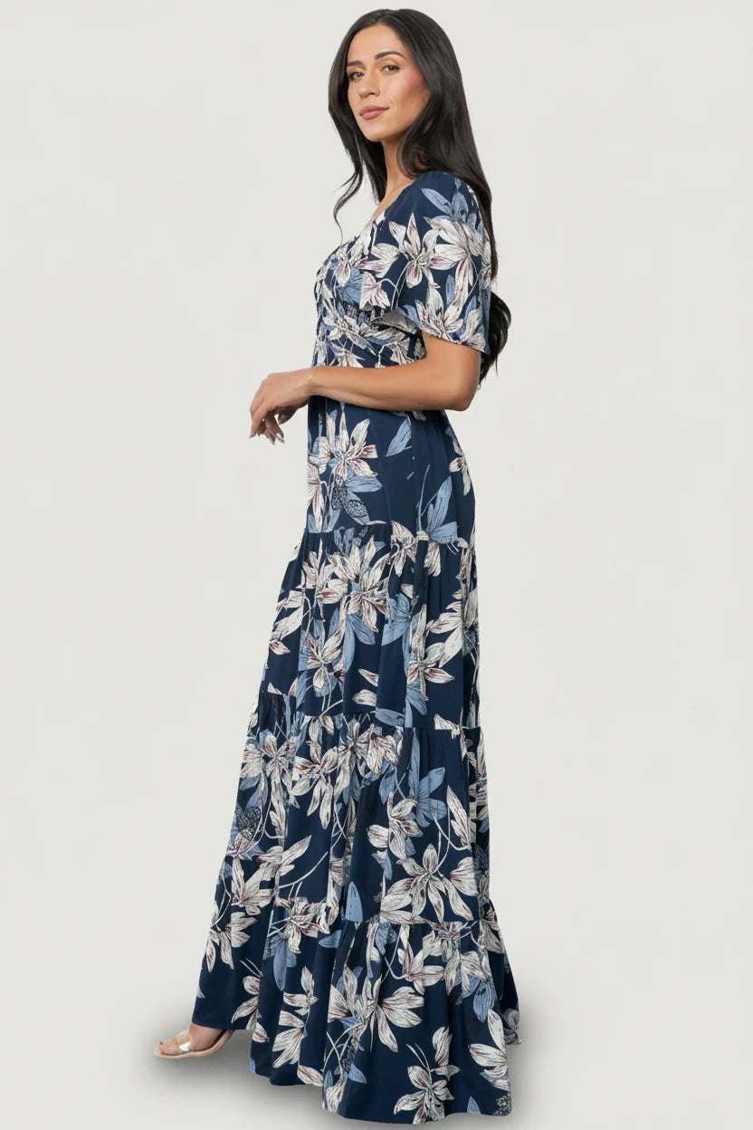Villa Maxi Dress | Blue Floral