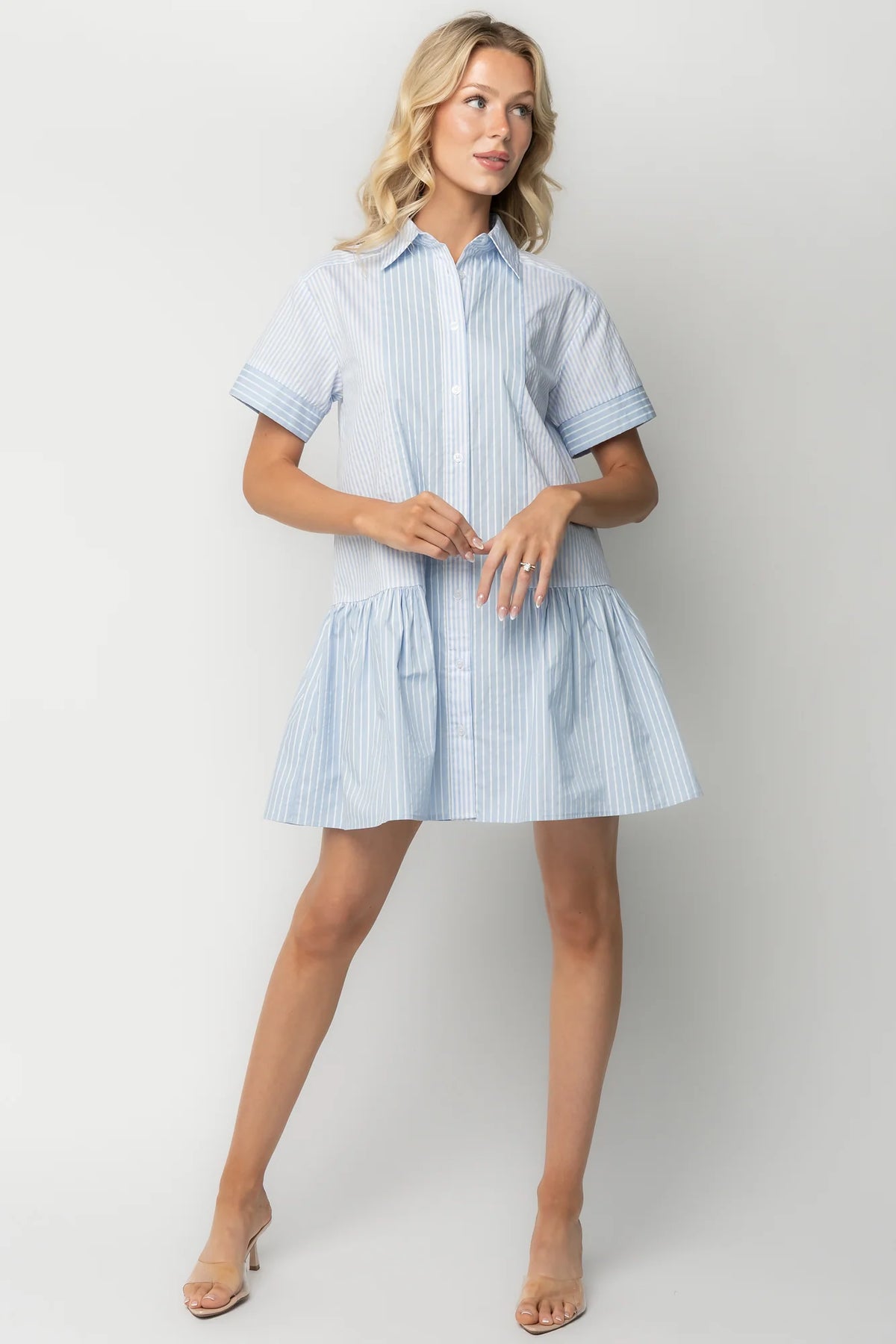 Penelope Shirt Dress | Blue + White Stripe