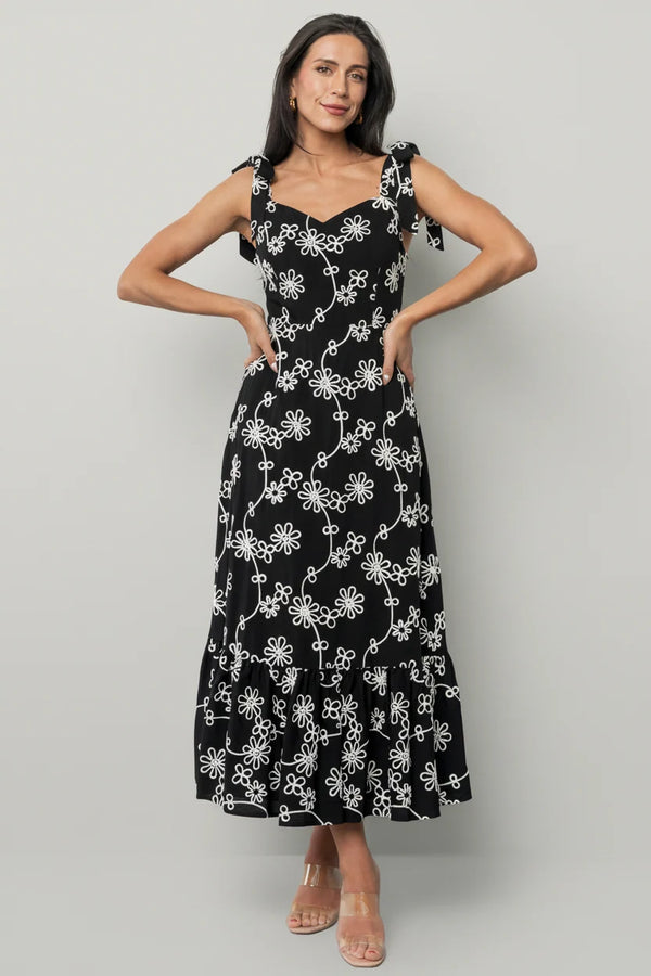 Amor Midi Dress | Black + Ivory Floral