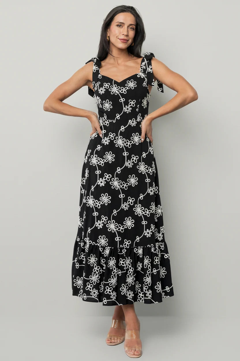Amor Midi Dress | Black + Ivory Floral Main image