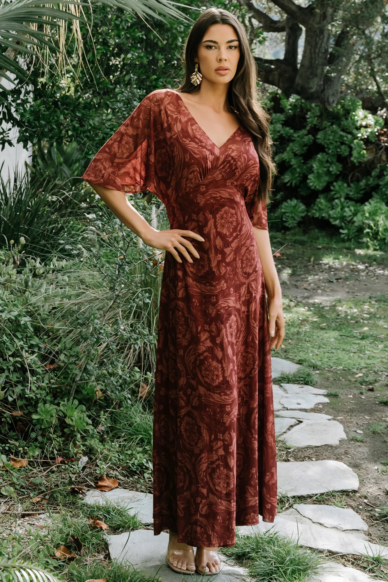 Sevilla Mesh Maxi Dress | Marsala Secondary image