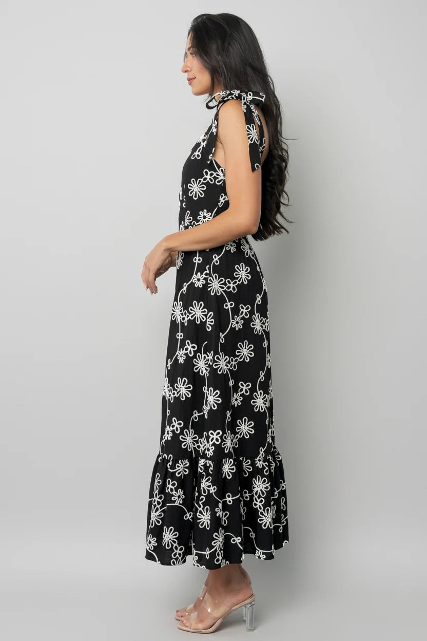 Amor Midi Dress | Black + Ivory Floral