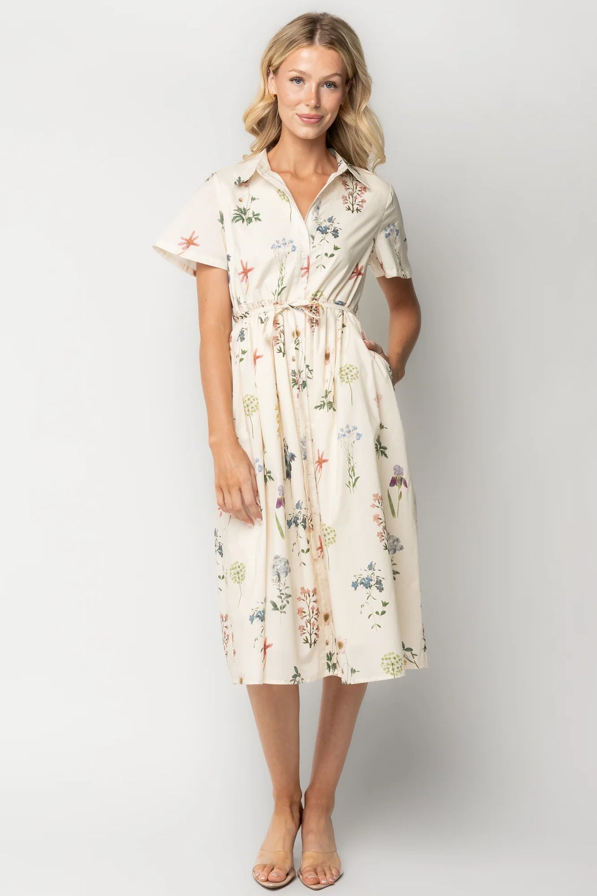 Marley Midi Dress | Ivory + Multi Floral Main image