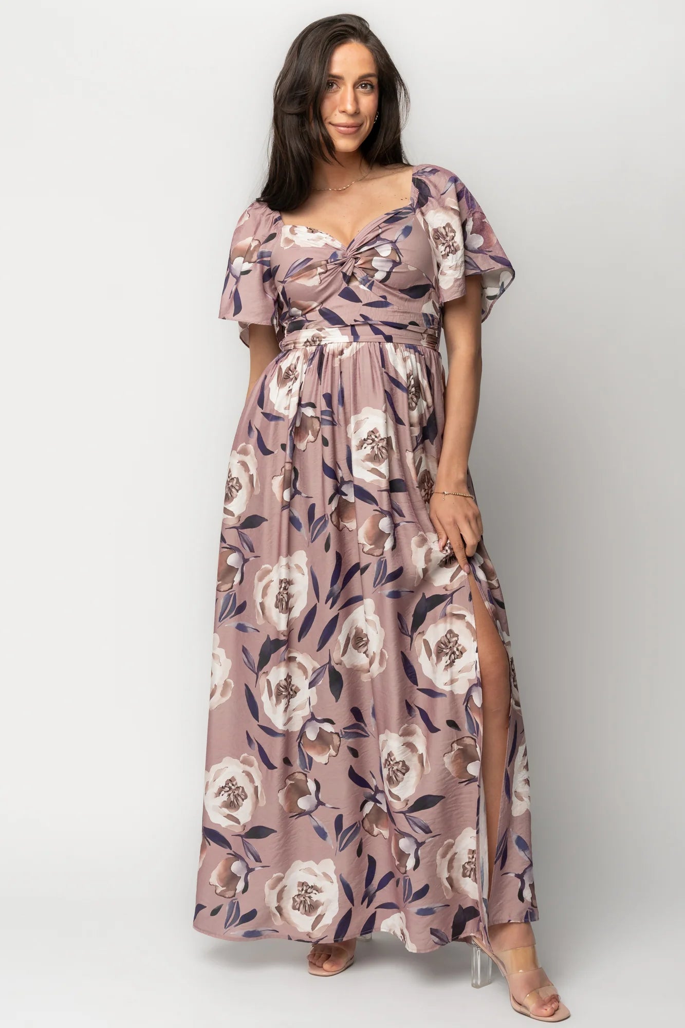 Aveline Maxi Dress | Dusty Mauve Floral Secondary image