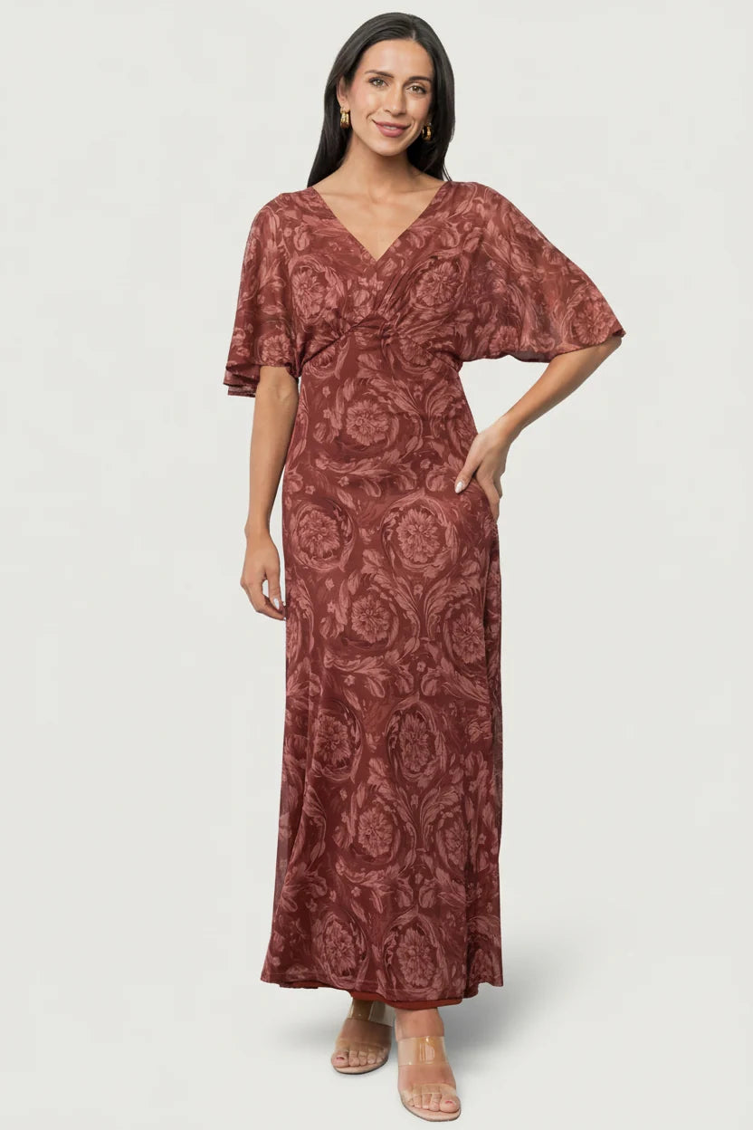 Sevilla Mesh Maxi Dress | Marsala Main image