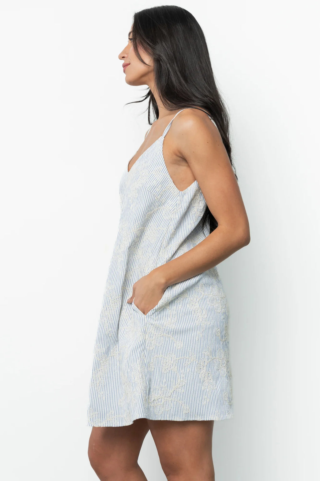 Nyra Short Dress | Blue Stripe