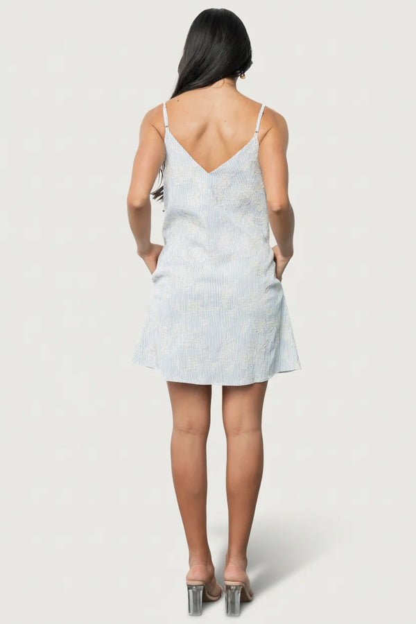 Nyra Short Dress | Blue Stripe