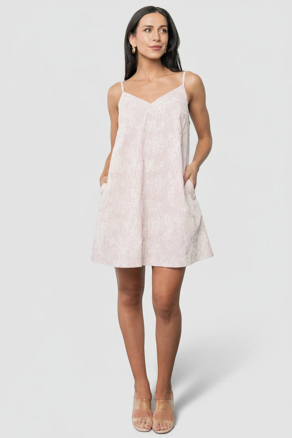 Nyra Short Dress | Red Stripe