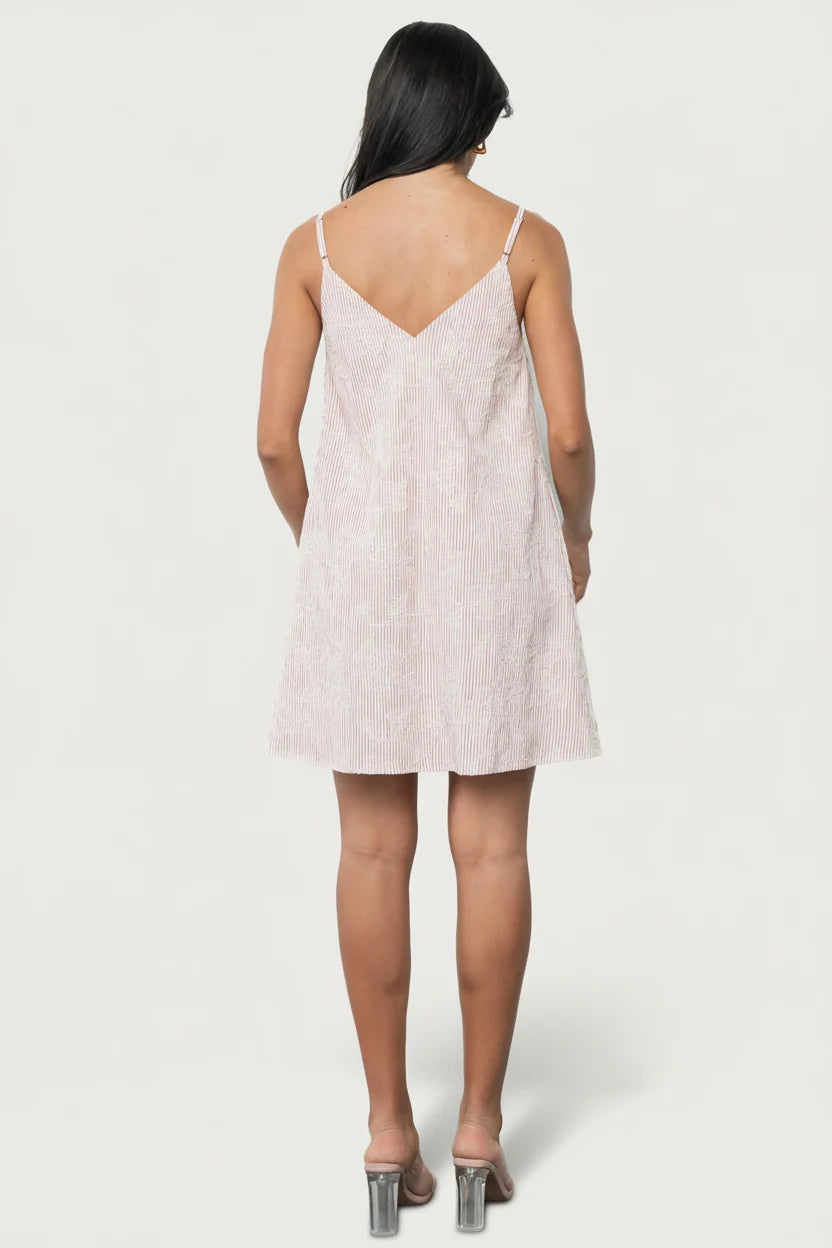 Nyra Short Dress | Red Stripe