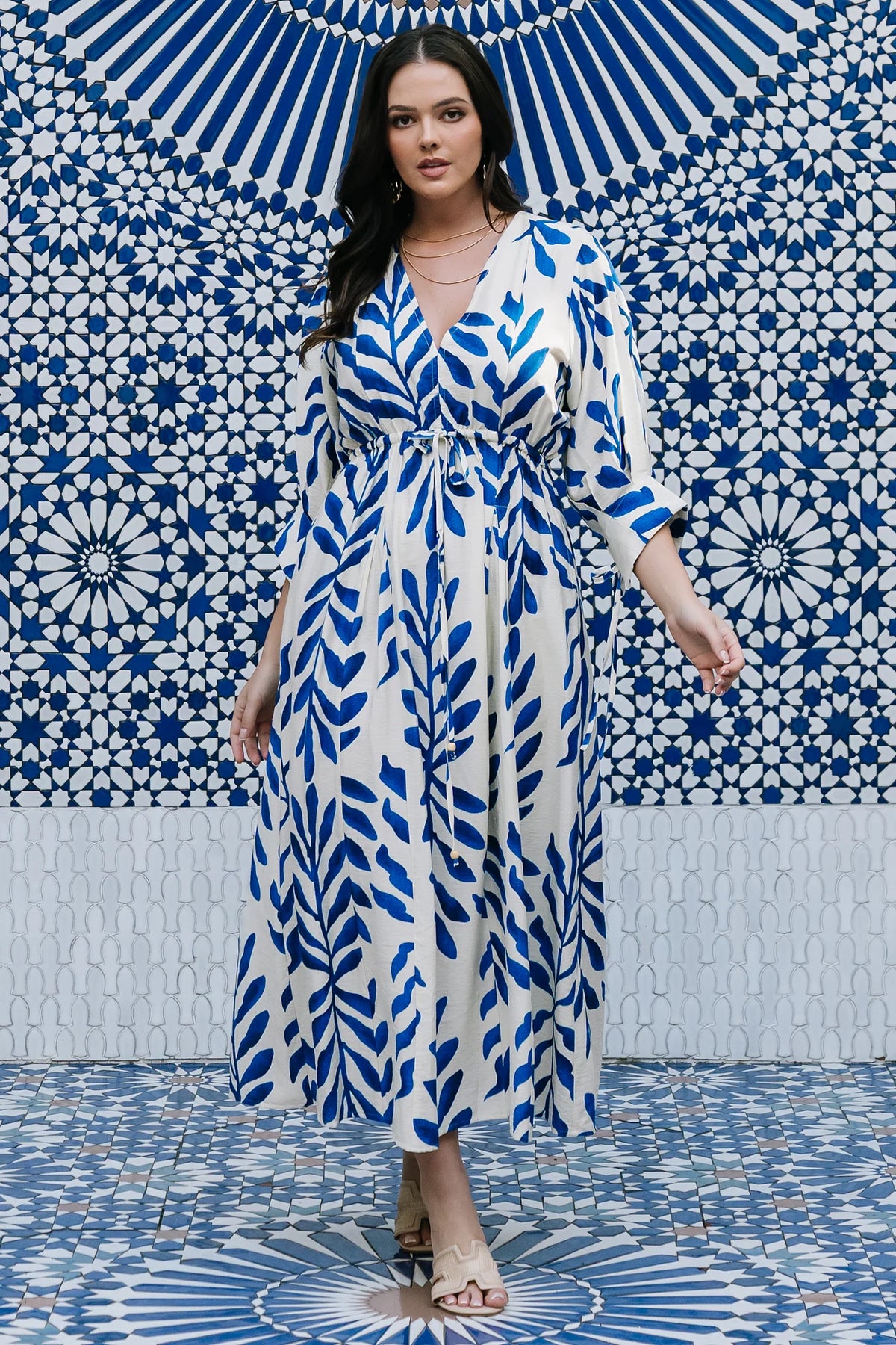 Málaga Midi Dress | Cobalt Print