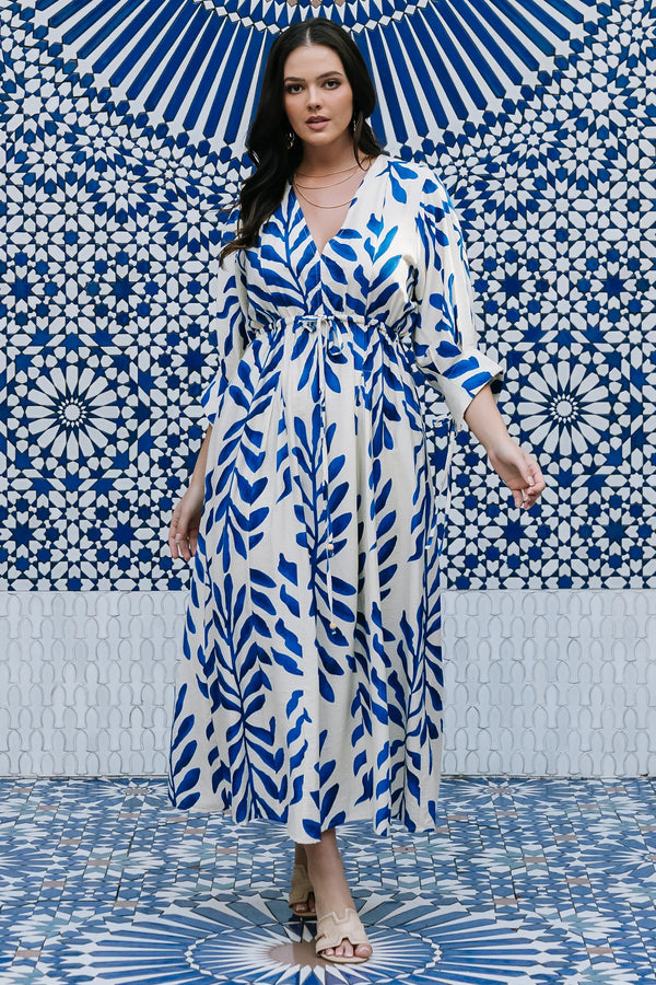 Málaga Midi Dress | Cobalt Print