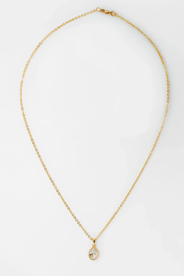Christy Teardrop Pendant Necklace | Gold