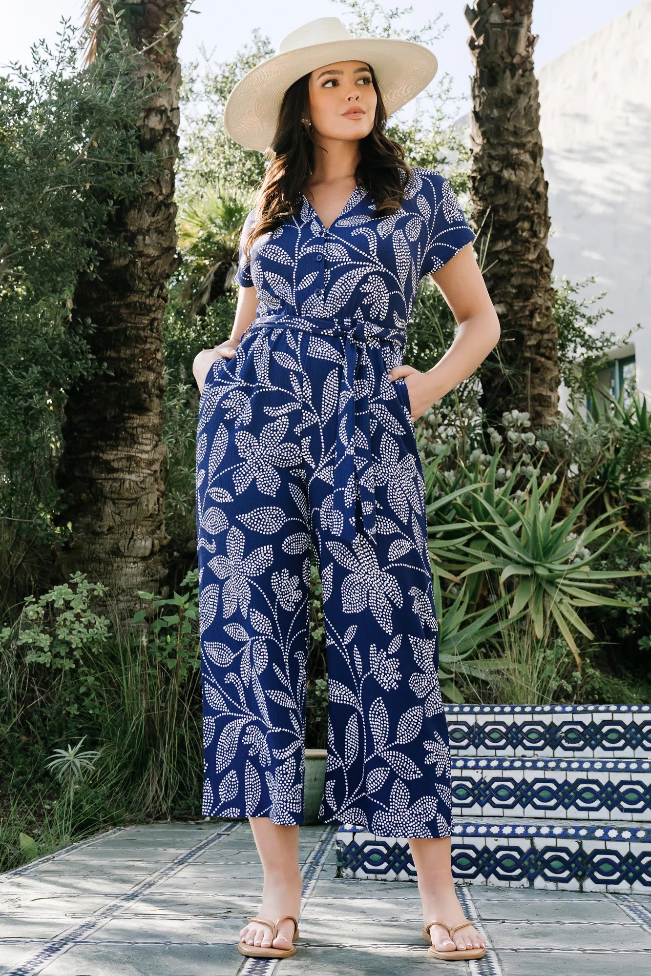 Costa Jumpsuit | Blue Print Secondary image